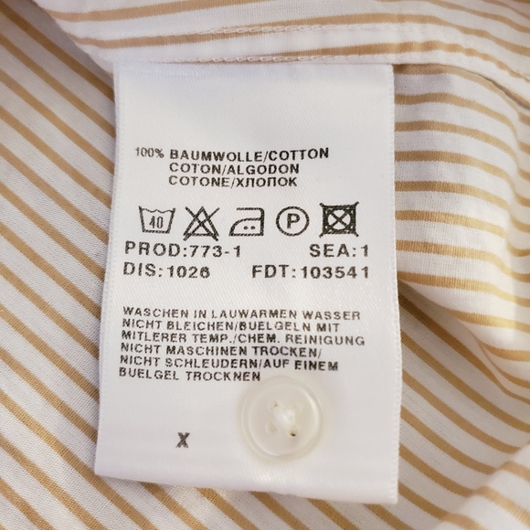 Boss Hugo Boss Men's Striped Long Sleeve Button Down Shirt Size 40 15¾ - Picture 5 of 5